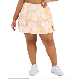 Ideology Plus Size Ruffle Tiered Active Skort 3X – Peachy Watercolor Tennis Golf